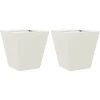 vidaXL Plantenbakken 2 st 30x30x30 cm staal wit