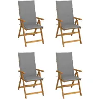 vidaXL Tuinstoelen 4 st verstelbaar met kussens massief acaciahout