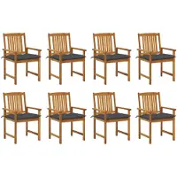 vidaXL Tuinstoelen 8 st met kussens massief acaciahout