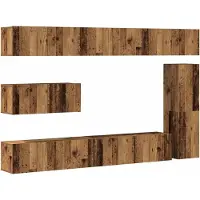 vidaXL 7-delig Tv-meubelset wandmontage bewerkt hout oud houtkleurig