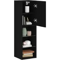 vidaXL Tv-meubelset 30,5 x 30 x 102 cm Zwart Eiken Bewerkt hout