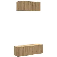 vidaXL 2-delig Tv-meubelset wandmontage bewerkt hout artisanaal eiken