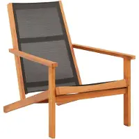 vidaXL Loungestoel massief eucalyptushout en textileen zwart
