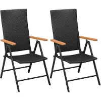 vidaXL Tuinstoelen stapelbaar 2 st poly rattan zwart