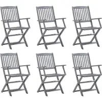 vidaXL Klapstoelen, 6 stuks, gemaakt van massief acaciahout