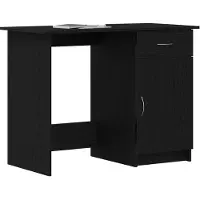 vidaXL Bureau, zwart, eikenlook, houtvezel