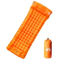 vidaXL Kampeermatras met kussen zelfopblazend 1-persoons oranje