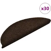 vidaXL Trapmatten Zelfklevend 30 stuks 56x17x3 cm Donkerbruin Halfrond