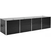 vidaXL Plantenbak verhoogd 320x80x77 cm gegalvaniseerd staal antraciet