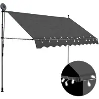 vidaXL Auvent manuel rétractable avec LED 300 cm Anthracite145866