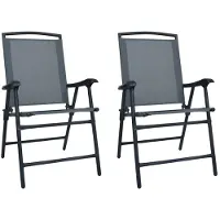 vidaXL Tuinstoelen inklapbaar 2 st textileen grijs
