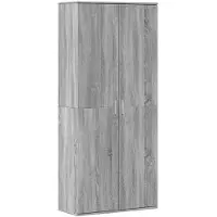 vidaXL Hoge kast 80x35x180 cm bewerkt hout grijs sonoma eikenkleurig