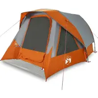 vidaXL Tent 4-persoons waterdicht grijs en oranje