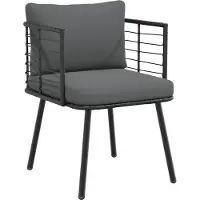 vidaXL Tuinstoel met kussens poly rattan zwart