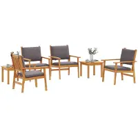 vidaXL Tuinbank Set 6 st 6-Aantal zitplaatsen Bruin