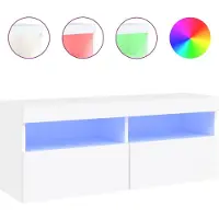 vidaXL Tv-wandmeubel met LED-verlichting 100x30x40 cm wit