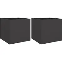 vidaXL Plantenbakken 2 st 42x40x39 cm staal zwart