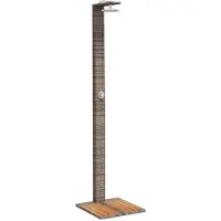 vidaXL Tuindouche, grijs, 50x55x224 cm, polyrotan en acaciahout