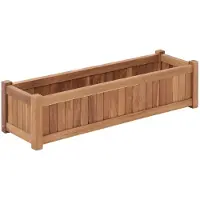vidaXL Plantenbak verhoogd 100x30x25 cm massief teakhout