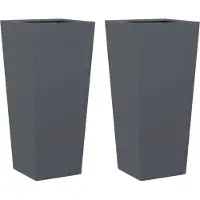 vidaXL Plantenbakken 2 st 35x35x75 cm staal antracietkleurig