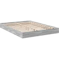 vidaXL Bedframe bewerkt hout grijs sonoma eikenkleurig 140x200 cm