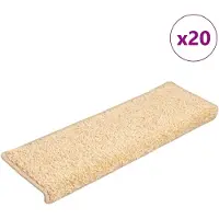 vidaXL Trapmatten 20 st 65x21x4 cm crème met rechthoekige rand