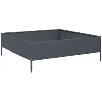 vidaXL Plantenbak verhoogd 100x100x33,5 cm staal antracietkleurig