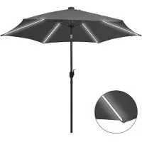 vidaXL Parasol met LED-verlichting en aluminium paal 300 cm antraciet
