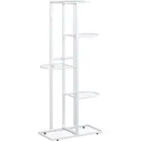vidaXL Bloemenstandaard met 5 lagen 43x22x98 cm metaal wit