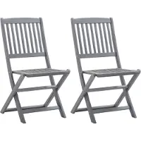 vidaXL Tuinstoelen inklapbaar 2 st massief acaciahout