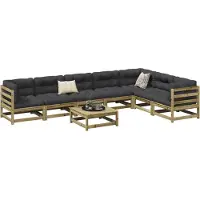 vidaXL 8-delige Loungeset geïmpregneerd grenenhout
