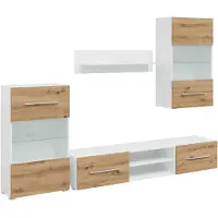 vidaXL 5-delige Tv-meubels met LED bewerkt hout artisanaal eikenkleur