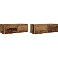 vidaXL Tv-meubels 2 st 80x31x25,5 cm bewerkt hout oud houtkleurig