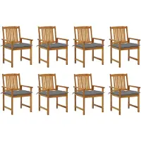 vidaXL Tuinstoelen 8 st met kussens massief acaciahout