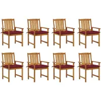 vidaXL Tuinstoelen 8 st met kussens massief acaciahout