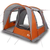 vidaXL Autotent 4-persoons waterdicht grijs en oranje