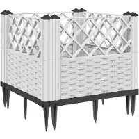vidaXL Plantenbak met pinnen 43,5x43,5x43,5 cm polypropeen wit