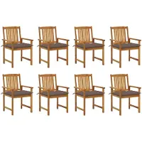 vidaXL Tuinstoelen 8 st met kussens massief acaciahout