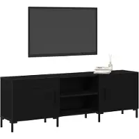 vidaXL Tv-meubelset 150 x 30 x 50 cm Zwart Eiken Bewerkt hout