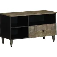 vidaXL Tv-meubel 80x33x46 cm massief mangohout zwart