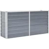 vidaXL Plantenbak verhoogd 160x40x77 cm gegalvaniseerd staal grijs