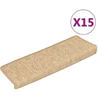 vidaXL Trapmatten 15 st 65x21x4 cm lichtbruin met rechthoekige rand