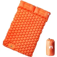 vidaXL Kampeermatras met kussens zelfopblazend 2-persoons oranje