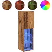 vidaXL Tv-meubel met LED-verlichting 30,5x30x102 cm oud houtkleurig