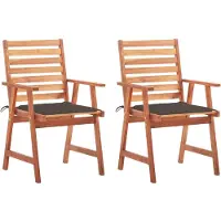 vidaXL Tuinstoelen 2 st met kussens massief acaciahout