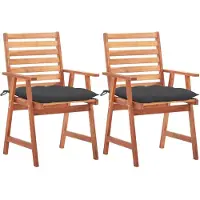 vidaXL Tuinstoelen 2 st met kussens massief acaciahout