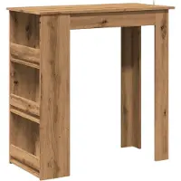 vidaXL Bartafel met opbergrek 102x50x103,5 cm artisanaal eikenkleurig