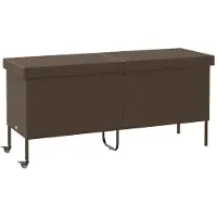 vidaXL Tuinbox met wielen 160x55x75 cm poly rattan bruin