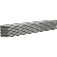 vidaXL Plantenbak 260x40x36 cm gegalvaniseerd staal grijs