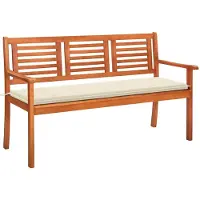 vidaXL Tuinbank 3-zits met kussen 150 cm massief eucalyptushout
